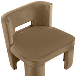 Zuno Velvet Performance Fabric Upholstered Dining Chair in Beige