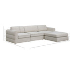 Beckham 114" Linen Textured Fabric Upholstered 4pc. Modular Sectional in Beige