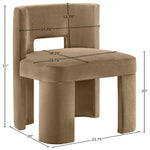 Zuno Velvet Performance Fabric Upholstered Dining Chair in Beige
