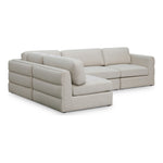 Beckham 114" Linen Textured Fabric Upholstered 4pc. Modular Sectional in Beige