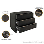 Granville 38" Dresser (3-Drawer) in Charcoal Gray
