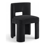 Zuno Velvet Performance Fabric Upholstered Dining Chair in Black