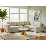 Beckham 114" Linen Textured Fabric Upholstered 4pc. Modular Sectional in Beige