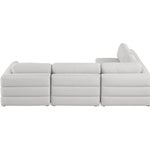 Beckham 114" Linen Textured Fabric Upholstered 4pc. Modular Sectional in Beige