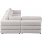 Beckham 114" Linen Textured Fabric Upholstered 4pc. Modular Sectional in Beige