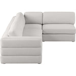 Beckham 114" Linen Textured Fabric Upholstered 4pc. Modular Sectional in Beige