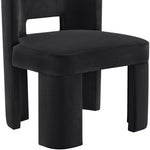 Zuno Velvet Performance Fabric Upholstered Dining Chair in Black