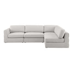 Beckham 114" Linen Textured Fabric Upholstered 4pc. Modular Sectional in Beige