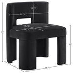Zuno Velvet Performance Fabric Upholstered Dining Chair in Black
