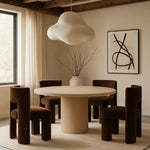 Zuno Velvet Performance Fabric Upholstered Dining Chair in Brown
