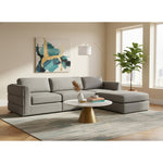 Beckham 114" Linen Textured Fabric Upholstered 4pc. Modular Sectional in Grey