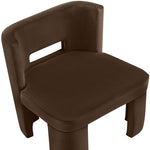 Zuno Velvet Performance Fabric Upholstered Dining Chair in Brown