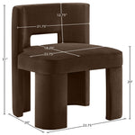 Zuno Velvet Performance Fabric Upholstered Dining Chair in Brown