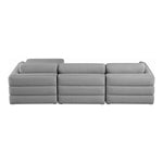 Beckham 114" Linen Textured Fabric Upholstered 4pc. Modular Sectional in Grey