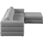 Beckham 114" Linen Textured Fabric Upholstered 4pc. Modular Sectional in Grey
