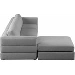 Beckham 114" Linen Textured Fabric Upholstered 4pc. Modular Sectional in Grey