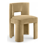 Zuno Velvet Performance Fabric Upholstered Dining Chair in Camel