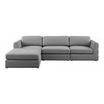 Beckham 114" Linen Textured Fabric Upholstered 4pc. Modular Sectional in Grey