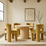 Zuno Velvet Performance Fabric Upholstered Dining Chair in Camel