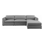 Beckham 114" Linen Textured Fabric Upholstered 4pc. Modular Sectional in Grey