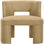 Zuno Velvet Performance Fabric Upholstered Dining Chair in Camel