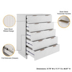 Granville 38" Chest (5-Drawer) in White