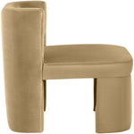 Zuno Velvet Performance Fabric Upholstered Dining Chair in Camel