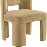 Zuno Velvet Performance Fabric Upholstered Dining Chair in Camel