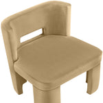 Zuno Velvet Performance Fabric Upholstered Dining Chair in Camel