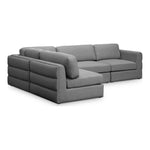 Beckham 114" Linen Textured Fabric Upholstered 4pc. Modular Sectional in Grey