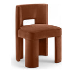 Zuno Velvet Performance Fabric Upholstered Dining Chair in Cognac