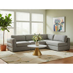 Beckham 114" Linen Textured Fabric Upholstered 4pc. Modular Sectional in Grey