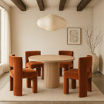 Zuno Velvet Performance Fabric Upholstered Dining Chair in Cognac