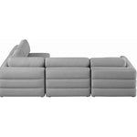 Beckham 114" Linen Textured Fabric Upholstered 4pc. Modular Sectional in Grey