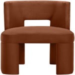 Zuno Velvet Performance Fabric Upholstered Dining Chair in Cognac