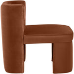 Zuno Velvet Performance Fabric Upholstered Dining Chair in Cognac