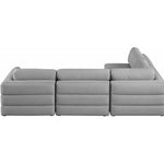 Beckham 114" Linen Textured Fabric Upholstered 4pc. Modular Sectional in Grey