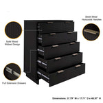 Granville 38" Chest (5-Drawer) in Black