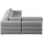 Beckham 114" Linen Textured Fabric Upholstered 4pc. Modular Sectional in Grey