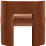 Zuno Velvet Performance Fabric Upholstered Dining Chair in Cognac