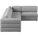 Beckham 114" Linen Textured Fabric Upholstered 4pc. Modular Sectional in Grey