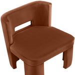 Zuno Velvet Performance Fabric Upholstered Dining Chair in Cognac