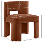 Zuno Velvet Performance Fabric Upholstered Dining Chair in Cognac