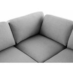Beckham 114" Linen Textured Fabric Upholstered 4pc. Modular Sectional in Grey
