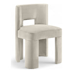 Zuno Velvet Performance Fabric Upholstered Dining Chair in Cream