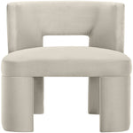 Zuno Velvet Performance Fabric Upholstered Dining Chair in Cream