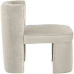 Zuno Velvet Performance Fabric Upholstered Dining Chair in Cream