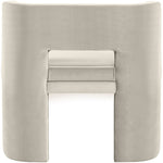 Zuno Velvet Performance Fabric Upholstered Dining Chair in Cream