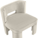 Zuno Velvet Performance Fabric Upholstered Dining Chair in Cream