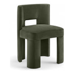 Zuno Velvet Performance Fabric Upholstered Dining Chair in Green